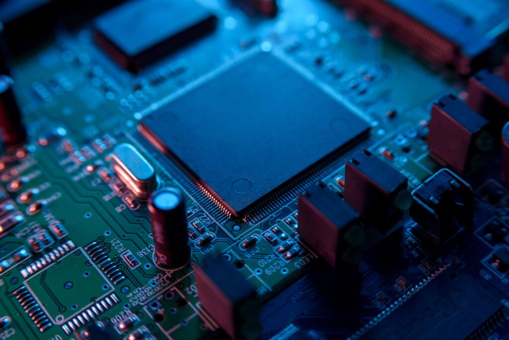 microcircuit with chip close up utc () ()